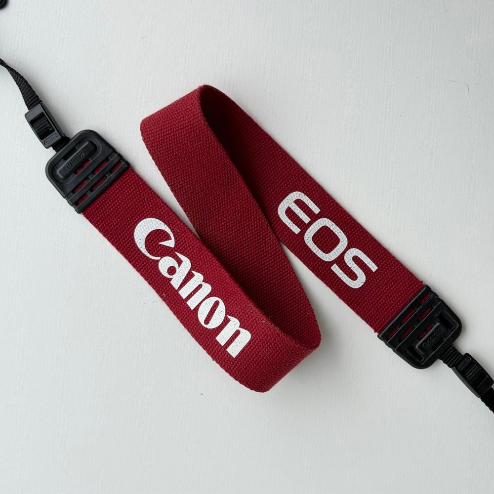 Vintage Canon EOS Camera Strap Red Neck Shoulder Made in Japan Rare Photography